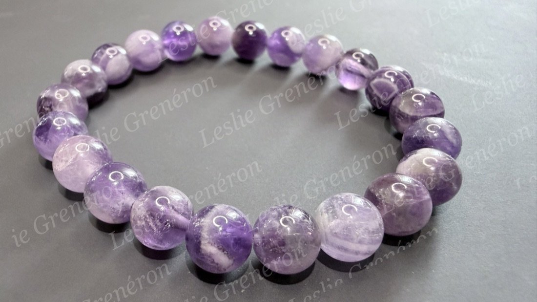 Bracelet Sérénité en pierres naturelles — Améthyste rubanée