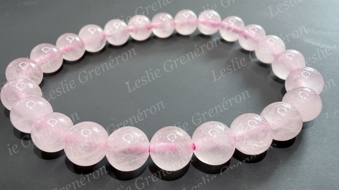Bracelet Amour de soi en pierres naturelles — Quartz rose