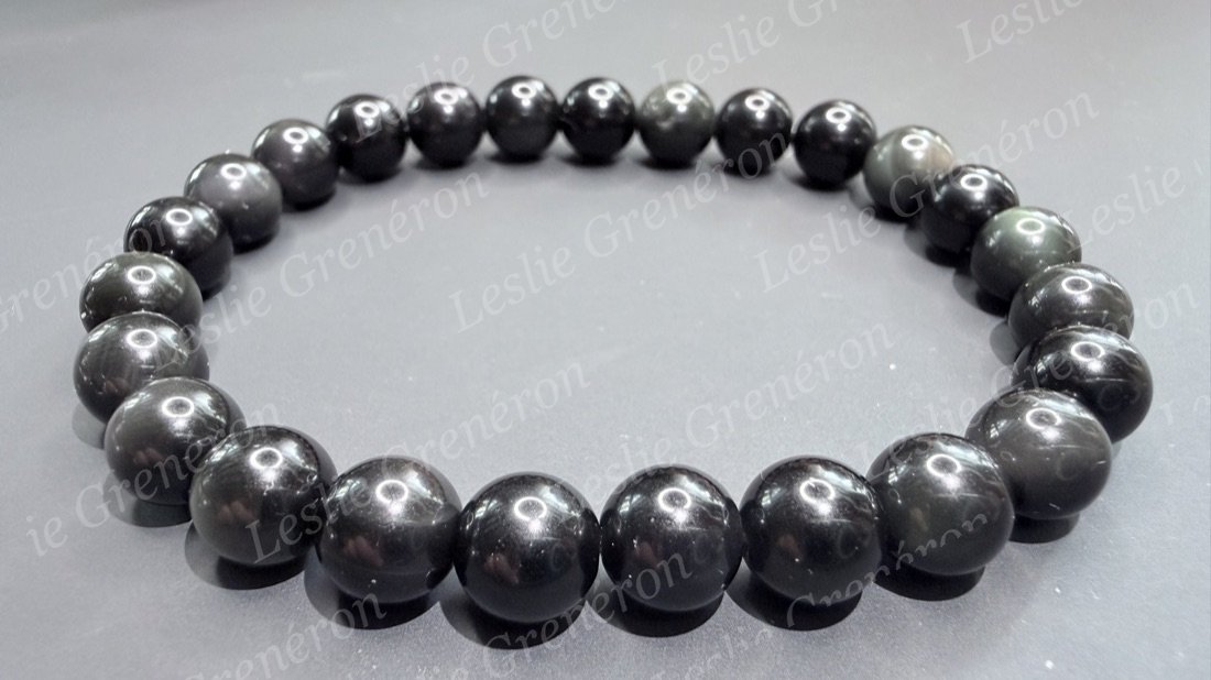Bracelet Protection en pierres naturelles — Obsidienne œil céleste