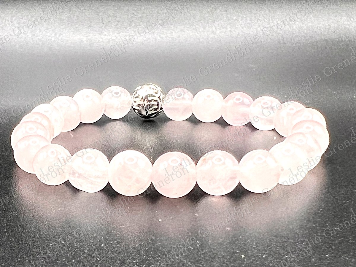 Bracelet Tendresse du Cœur en pierres naturelles — Quartz rose