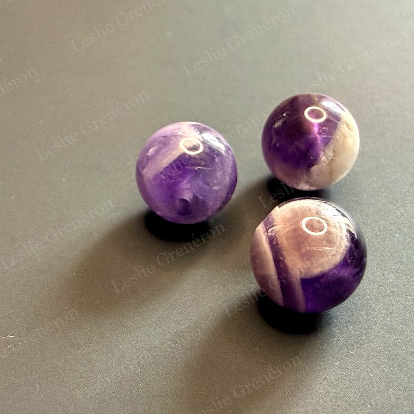 Perles de Améthyste rubanée