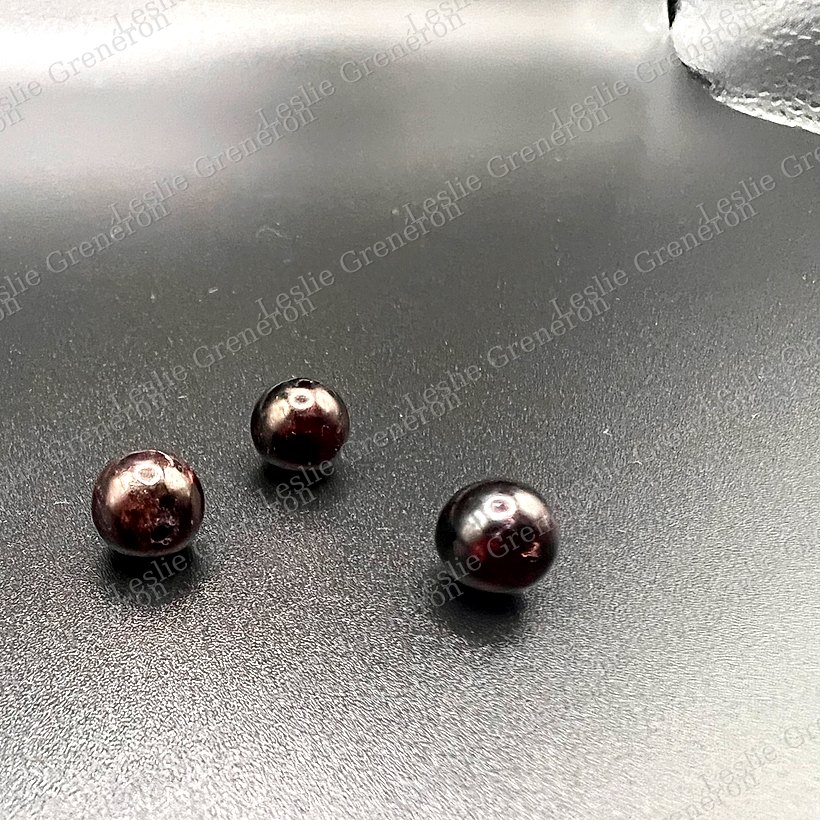 Perles de Grenat rouge